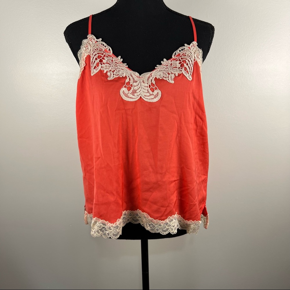 International Concepts Antique Lace Pajama Top, Women's Size L, Peach
